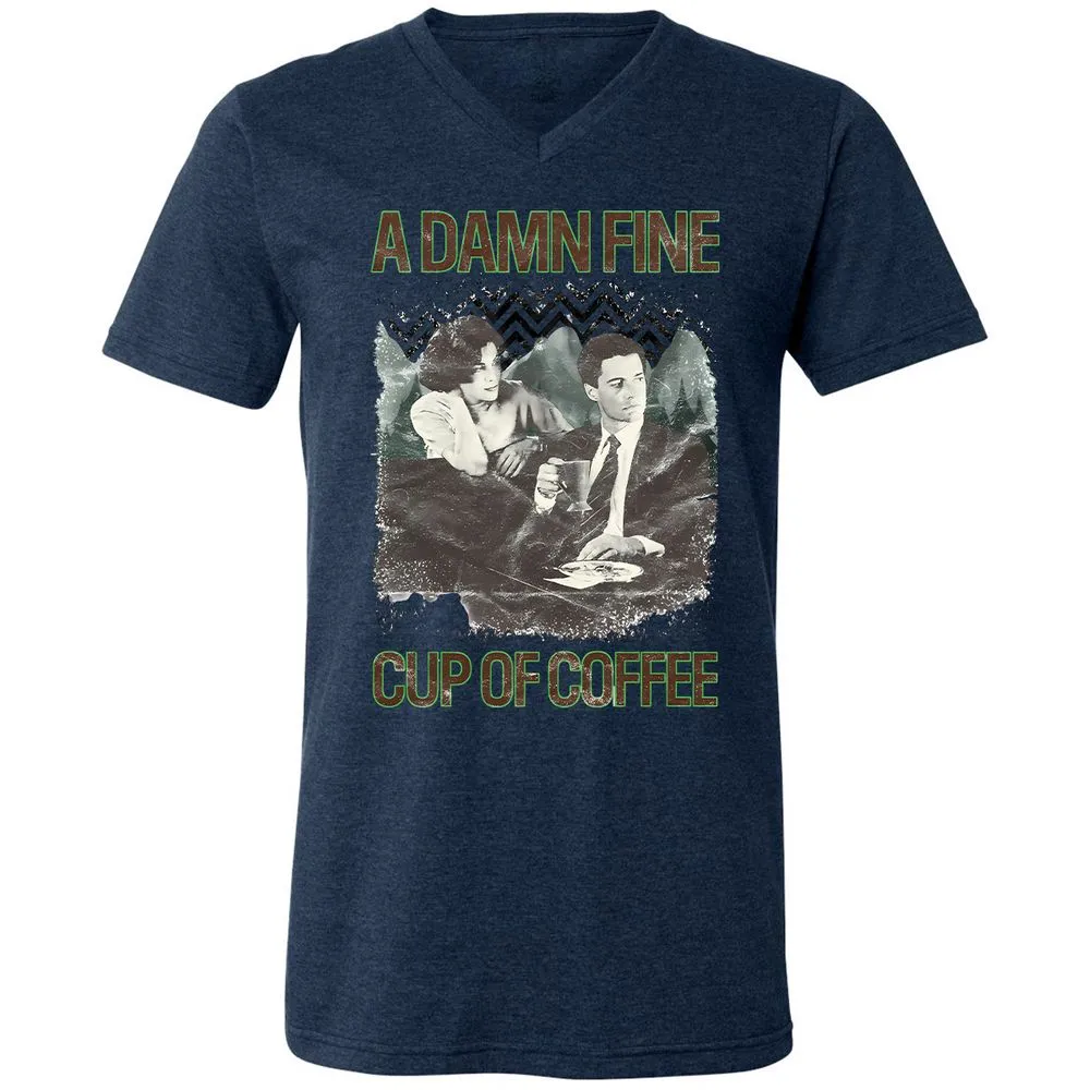 Unisex V-Neck T-Shirt - NFF1TDD7 - Heather Navy - 15