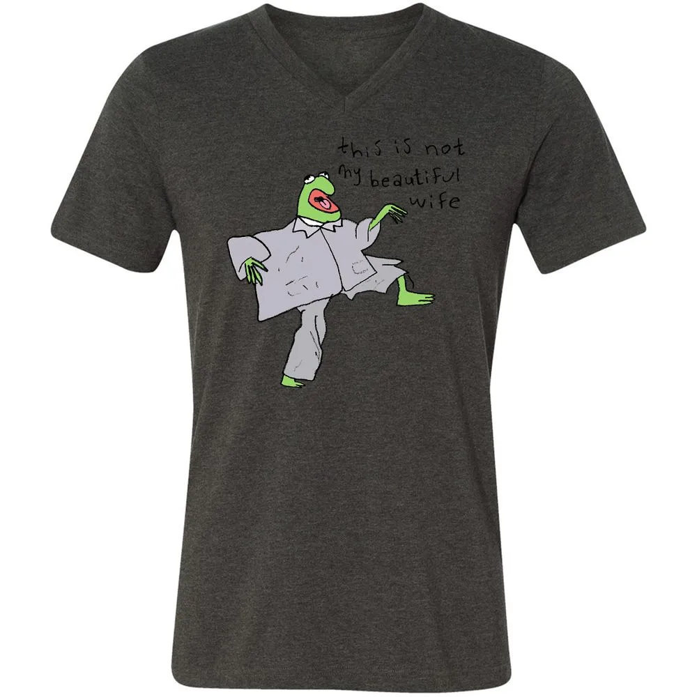 Unisex V-Neck T-Shirt - GYE5PLEM - Dark Grey Heather - 8