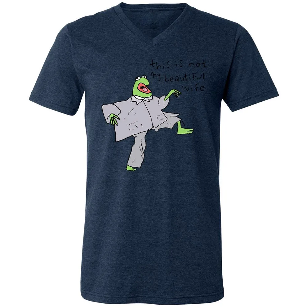 Unisex V-Neck T-Shirt - GYE5PLEM - Heather Navy - 15
