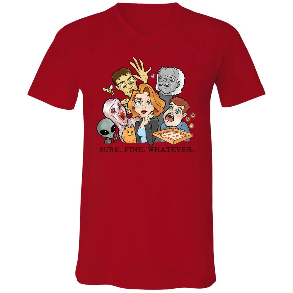 Unisex V-Neck T-Shirt - UX5LTVTW - Red - 3