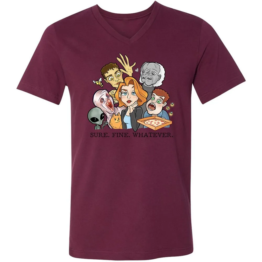 Unisex V-Neck T-Shirt - UX5LTVTW - Maroon - 6