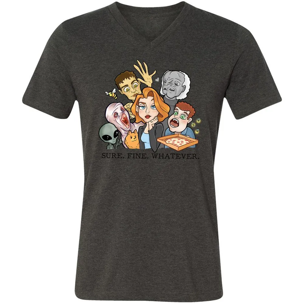 Unisex V-Neck T-Shirt - UX5LTVTW - Dark Grey Heather - 8