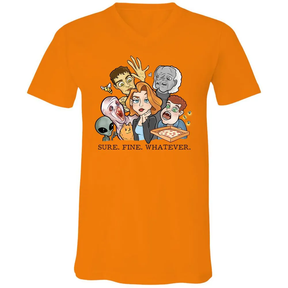 Unisex V-Neck T-Shirt - UX5LTVTW - Orange - 11