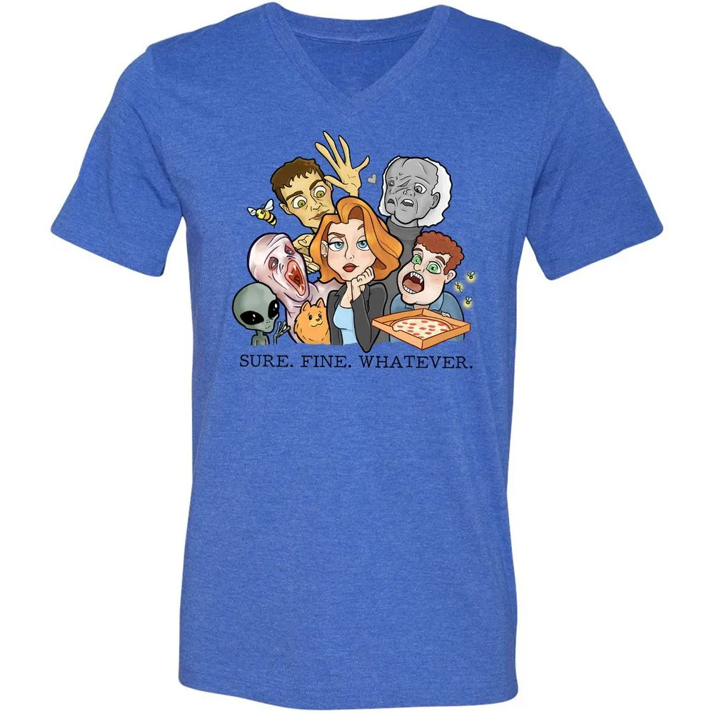 Unisex V-Neck T-Shirt - UX5LTVTW - Heather True Royal - 14