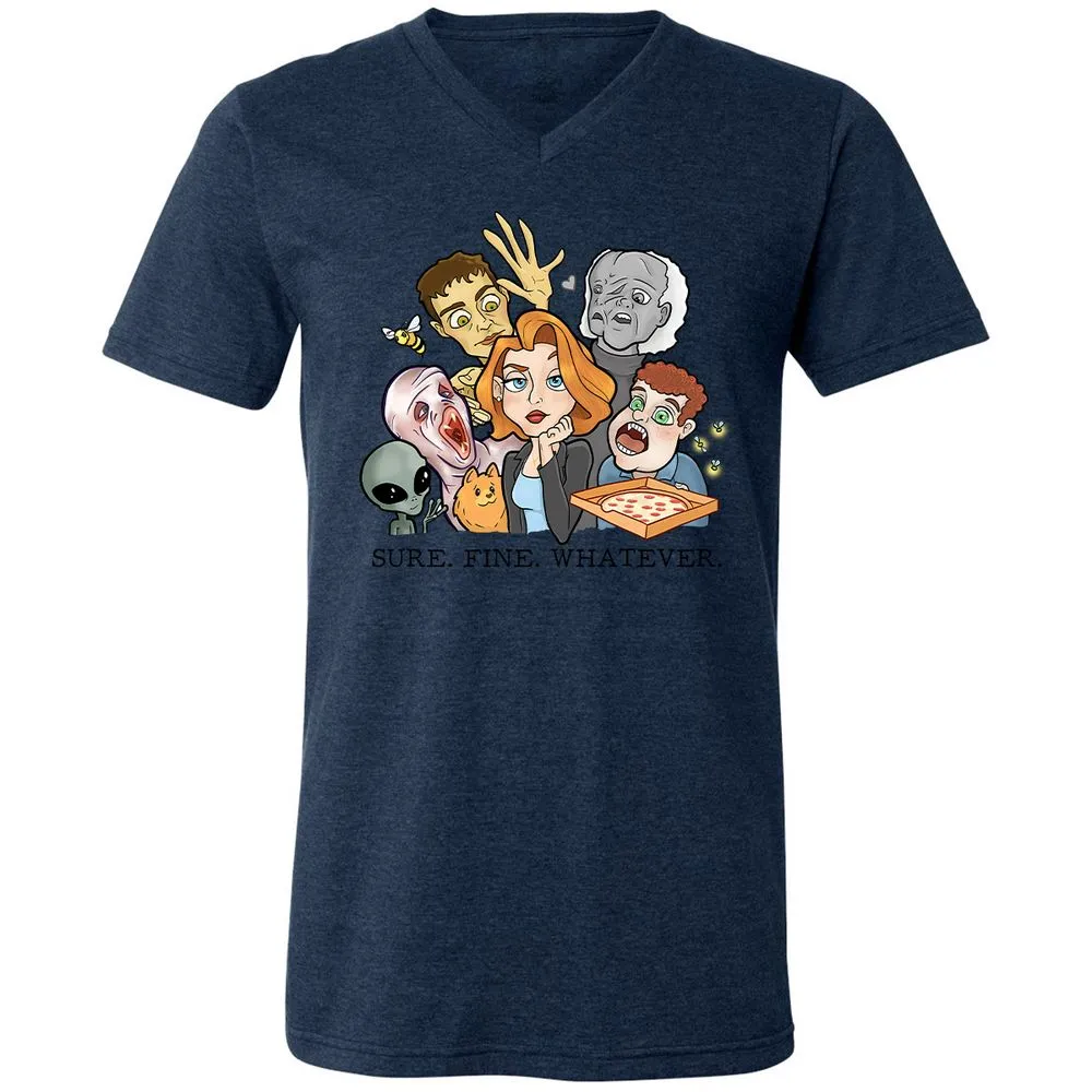 Unisex V-Neck T-Shirt - UX5LTVTW - Heather Navy - 15