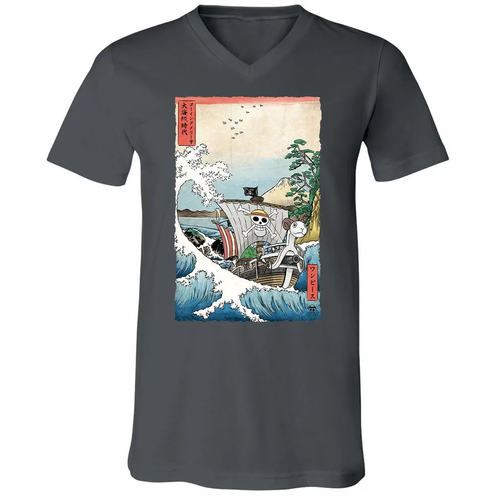 Unisex V-Neck T-Shirt - Q9USZXED - Asphalt - 12