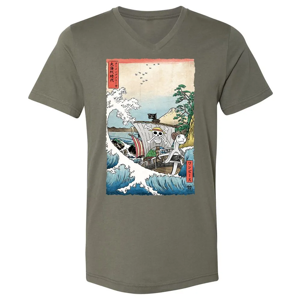 Unisex V-Neck T-Shirt - Q9USZXED - Military Green - 10
