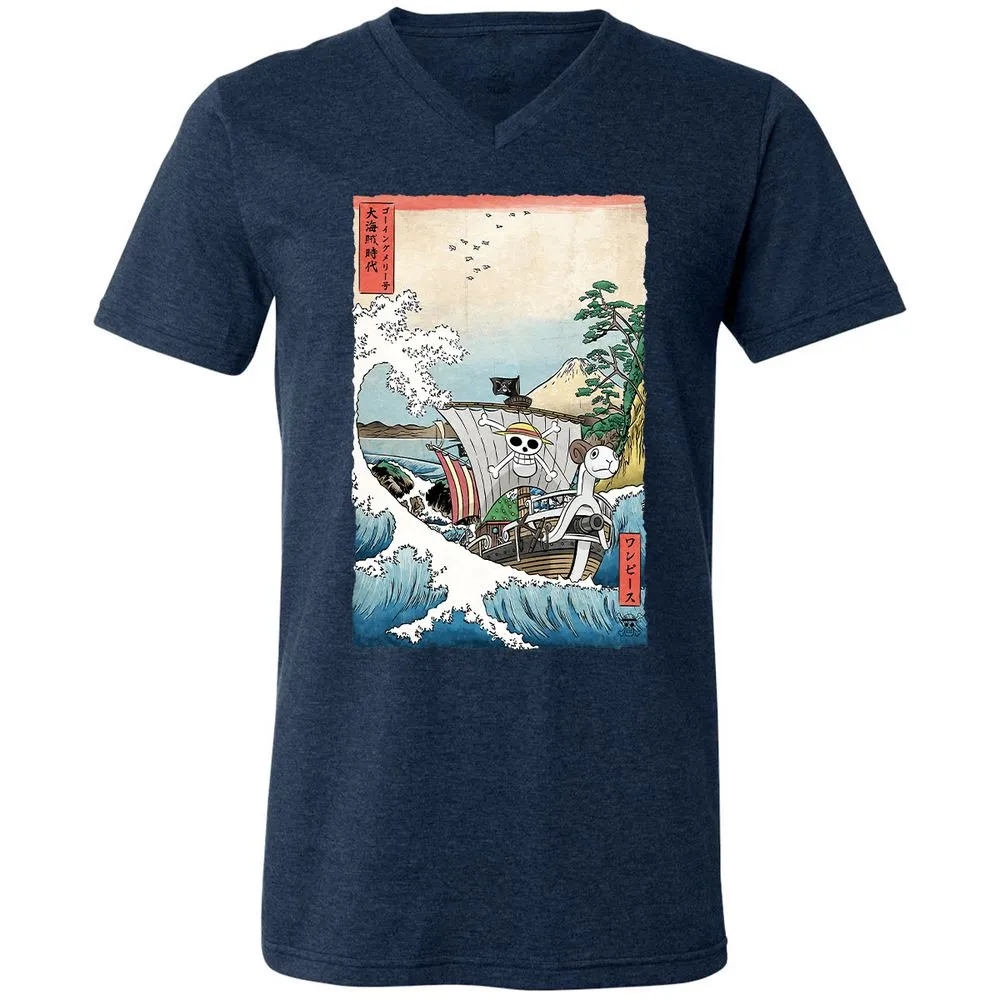 Unisex V-Neck T-Shirt - Q9USZXED - Heather Navy - 15