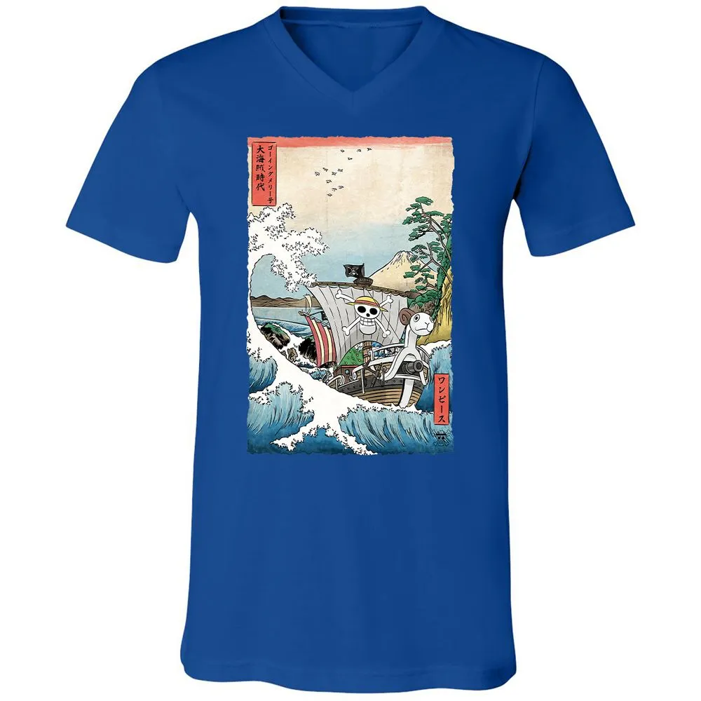 Unisex V-Neck T-Shirt - Q9USZXED - True Royal - 4