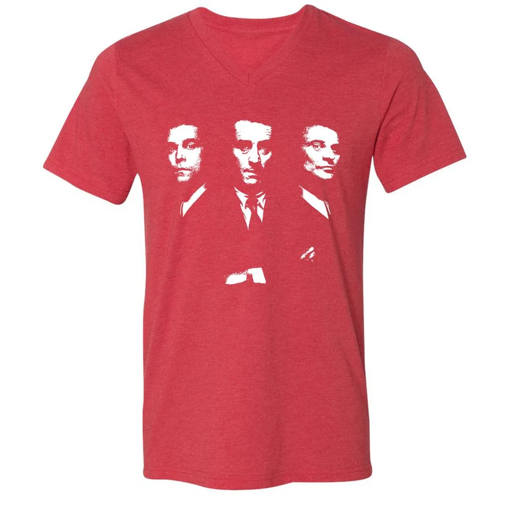 Unisex V-Neck T-Shirt - R2CABGAG - Heather Red - 16