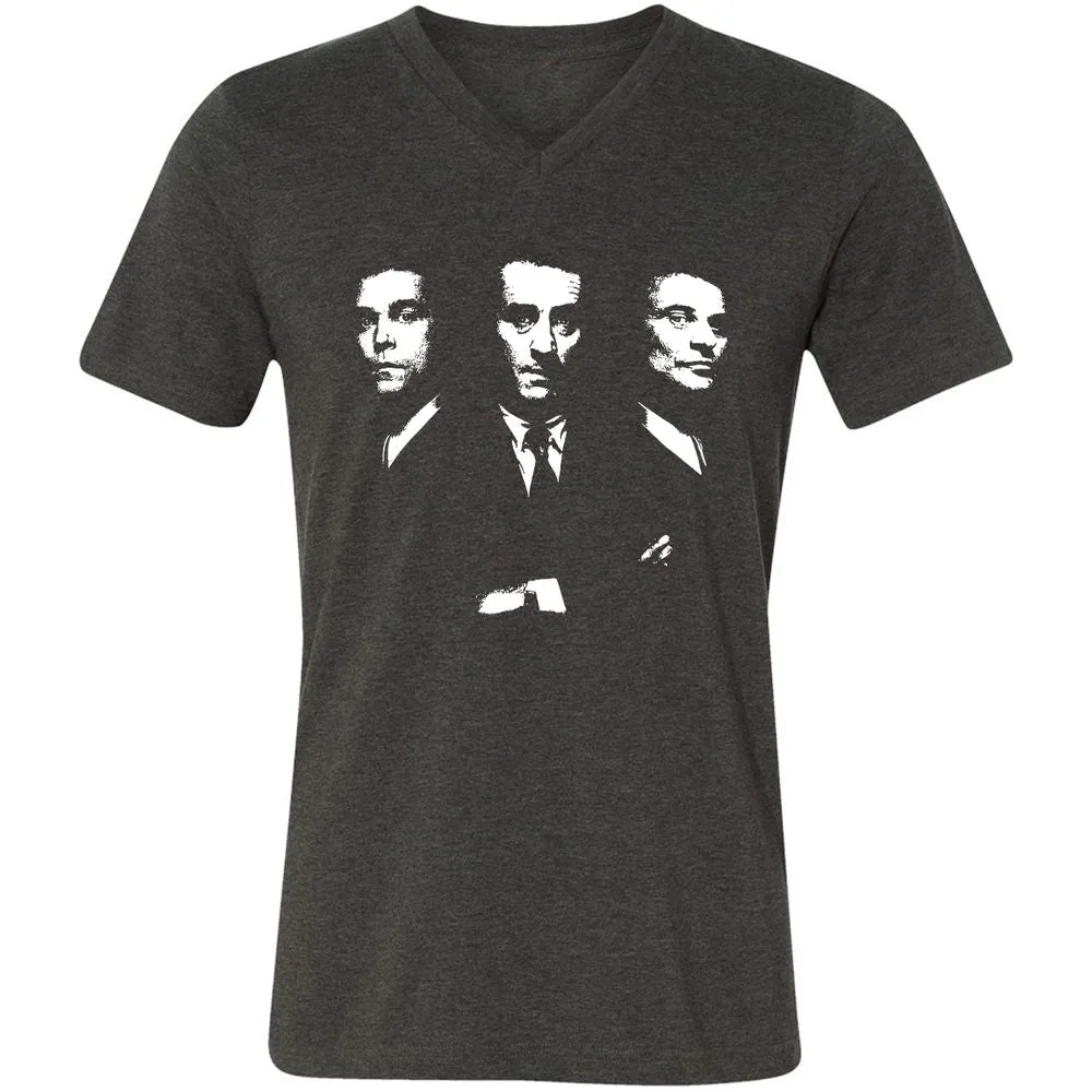 Unisex V-Neck T-Shirt - R2CABGAG - Dark Grey Heather - 8