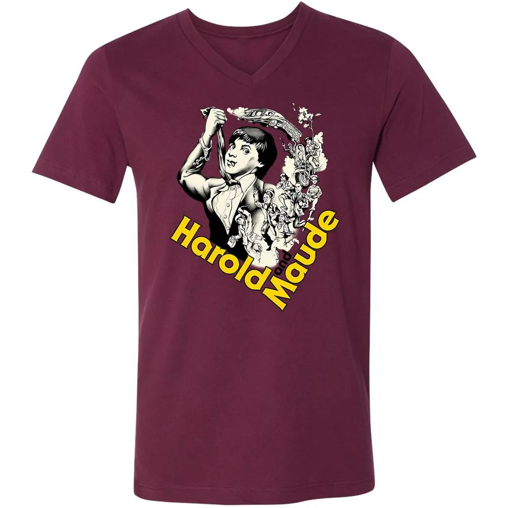 Unisex V-Neck T-Shirt - CB43KTH5 - Maroon - 6