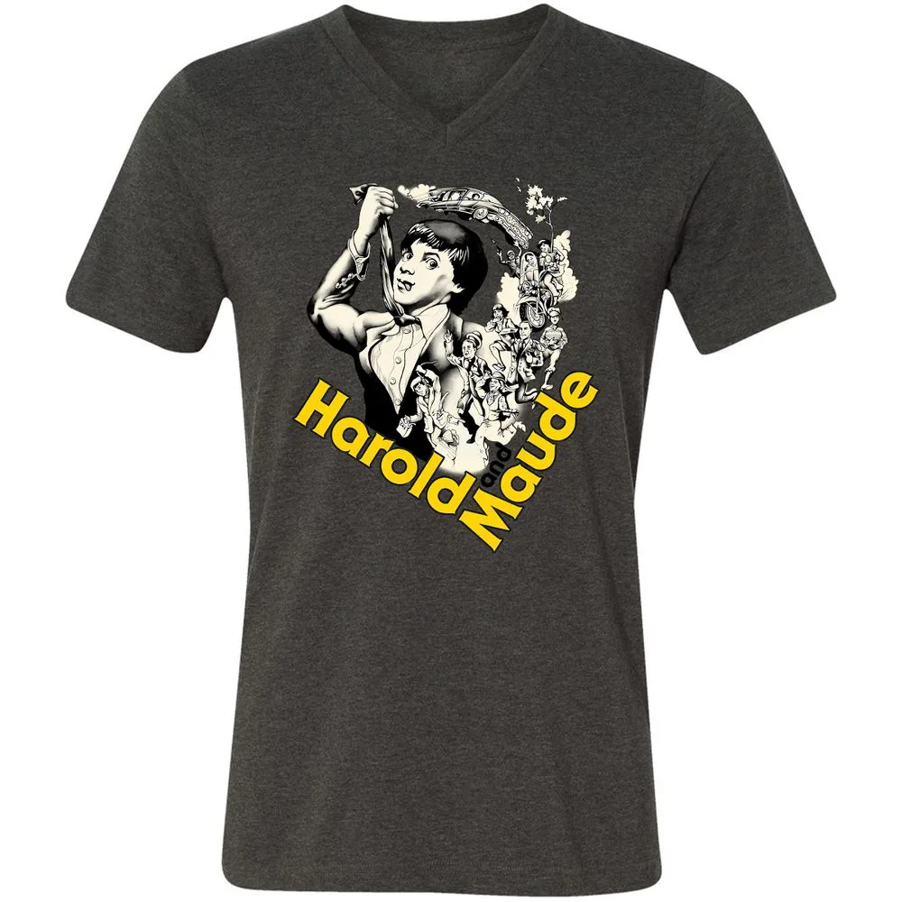 Unisex V-Neck T-Shirt - CB43KTH5 - Dark Grey Heather - 8