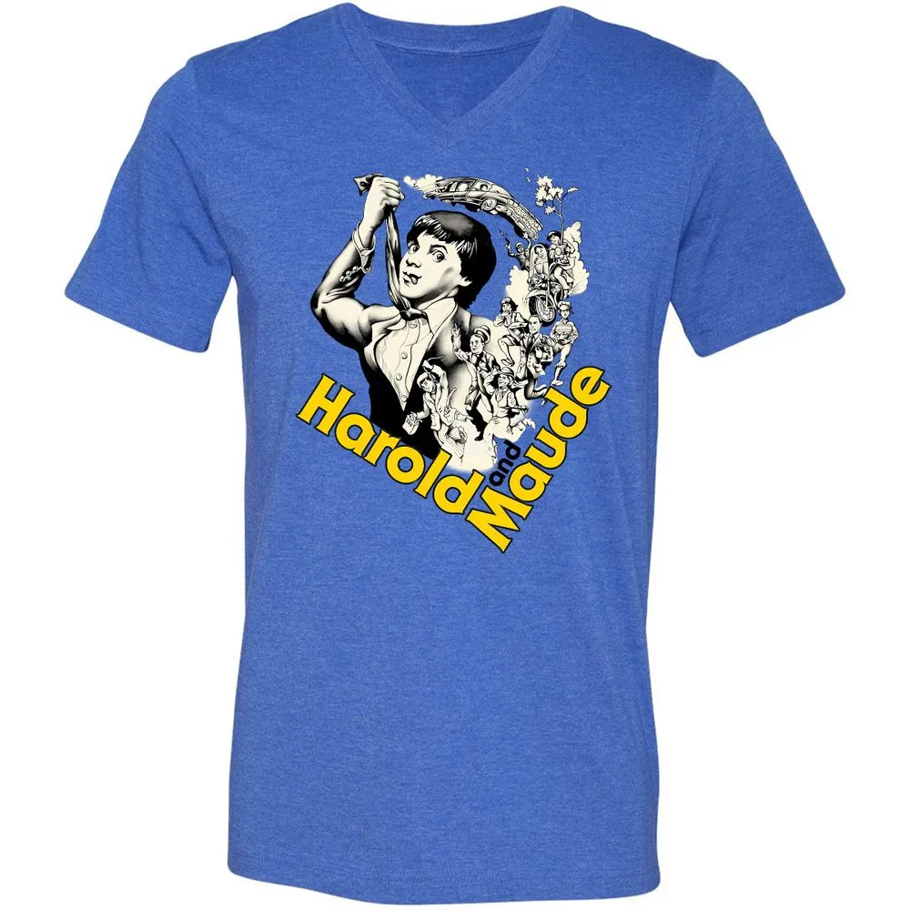 Unisex V-Neck T-Shirt - CB43KTH5 - Heather True Royal - 14