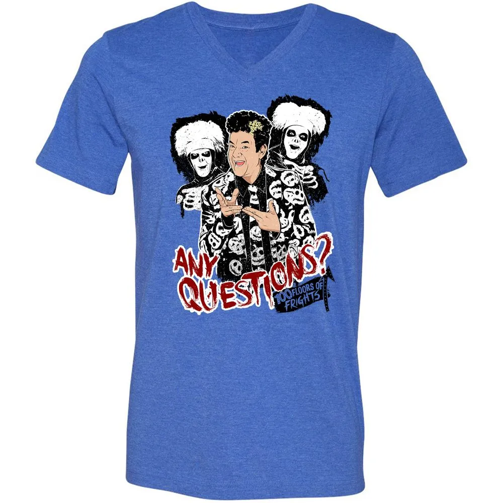 Unisex V-Neck T-Shirt - 64XGU8EA - Heather True Royal - 14