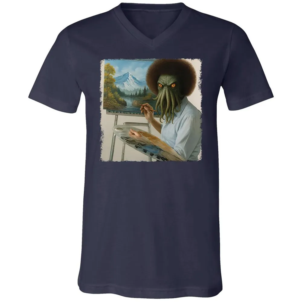 Unisex V-Neck T-Shirt - YK3GSC6U - Navy - 9