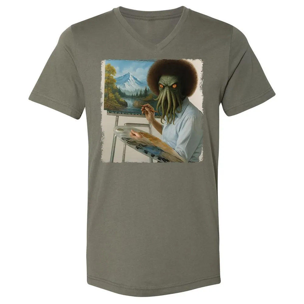 Unisex V-Neck T-Shirt - YK3GSC6U - Military Green - 10