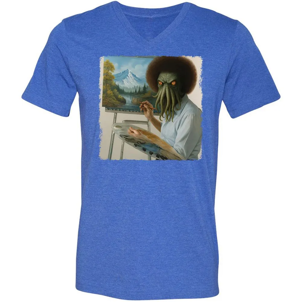 Unisex V-Neck T-Shirt - YK3GSC6U - Heather True Royal - 14