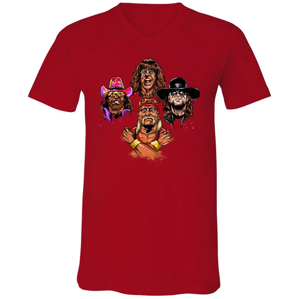 Unisex V-Neck T-Shirt - USCRWS78 - Red - 3