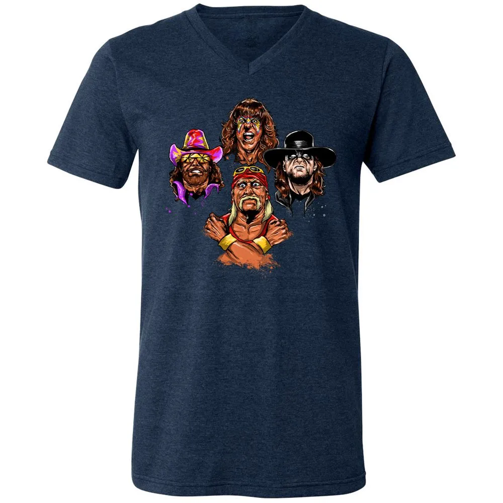 Unisex V-Neck T-Shirt - USCRWS78 - Heather Navy - 15