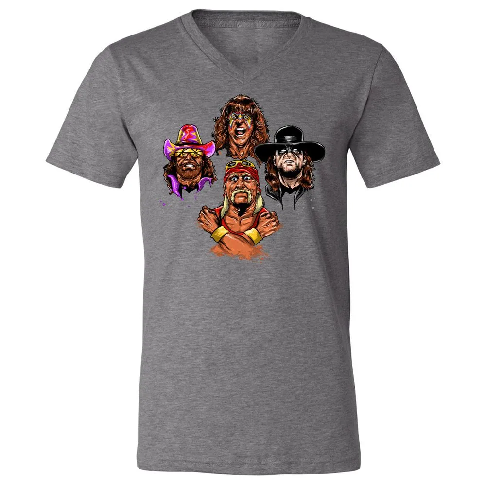 Unisex V-Neck T-Shirt - USCRWS78 - Deep Heather - 13