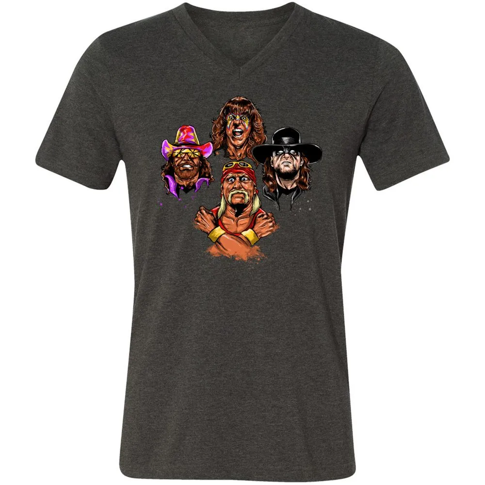 Unisex V-Neck T-Shirt - USCRWS78 - Dark Grey Heather - 8