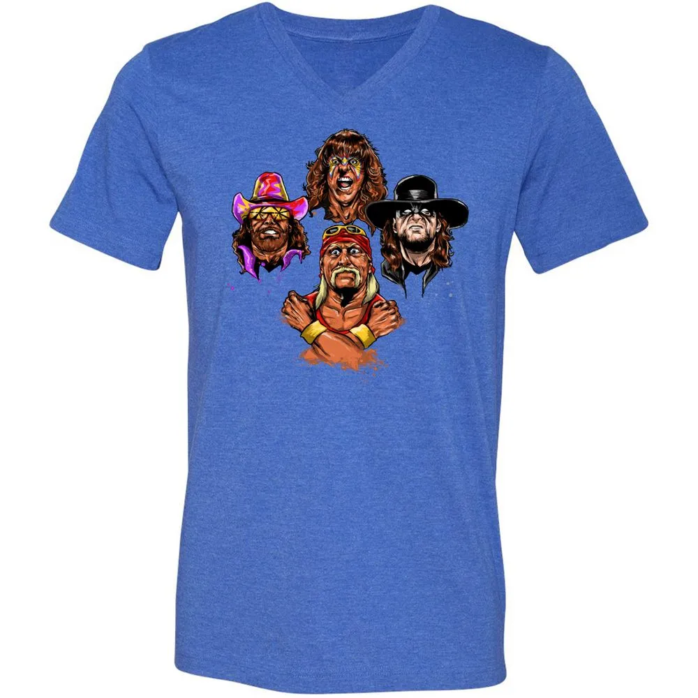 Unisex V-Neck T-Shirt - USCRWS78 - Heather True Royal - 14