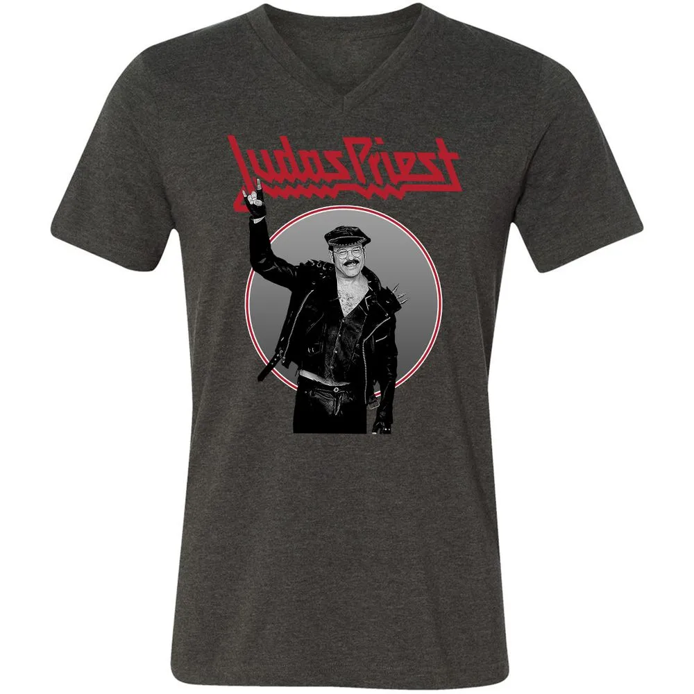Unisex V-Neck T-Shirt - RYYBX5L7 - Dark Grey Heather - 8