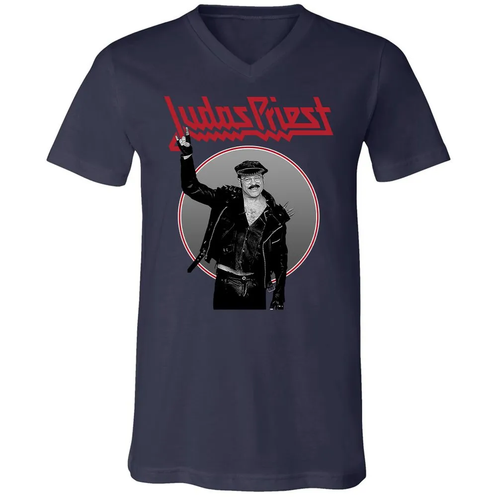 Unisex V-Neck T-Shirt - RYYBX5L7 - Navy - 9