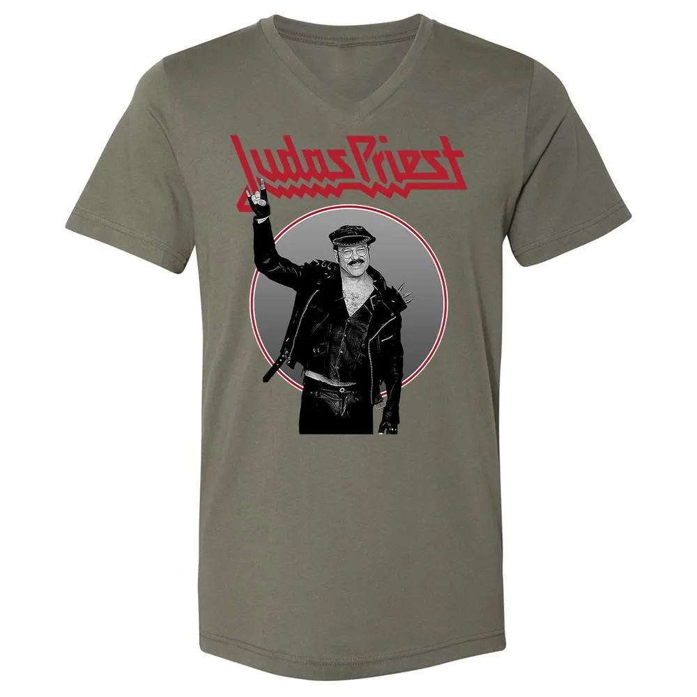 Unisex V-Neck T-Shirt - RYYBX5L7 - Military Green - 10
