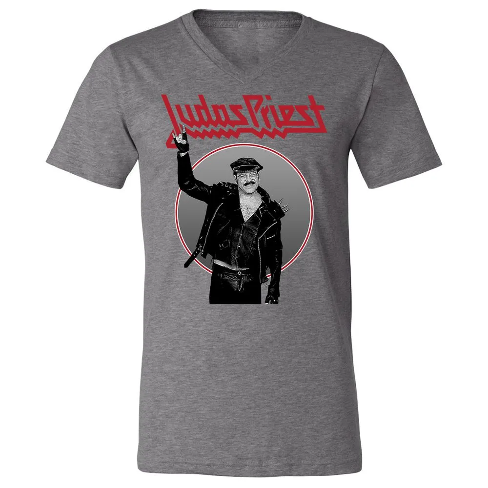 Unisex V-Neck T-Shirt - RYYBX5L7 - Deep Heather - 13