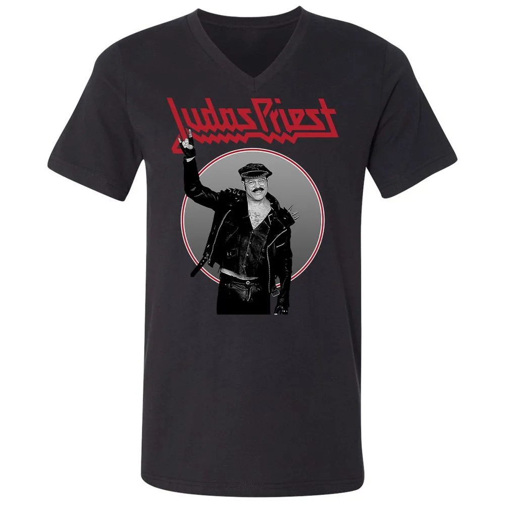 Unisex V-Neck T-Shirt - RYYBX5L7 - Black - 16