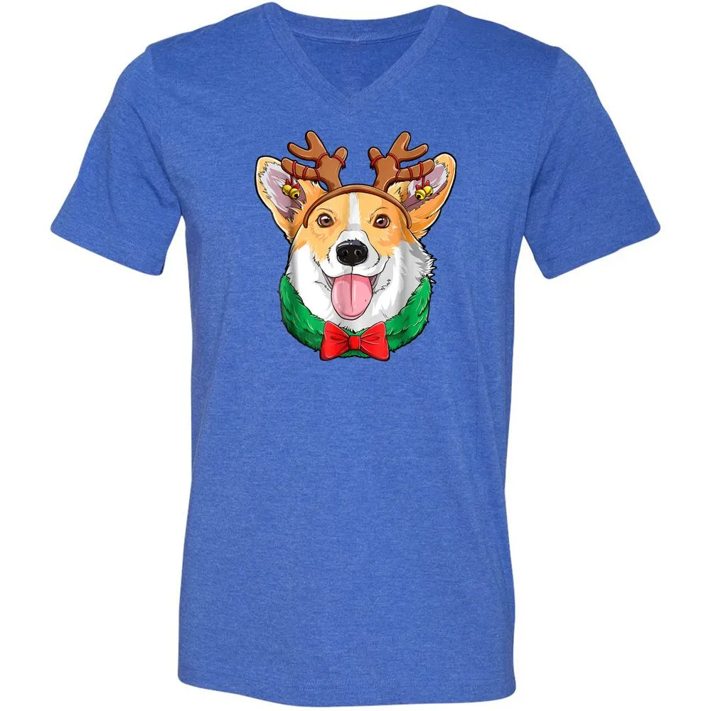 Unisex V-Neck T-Shirt - VR5BUG1S - Heather True Royal - 14