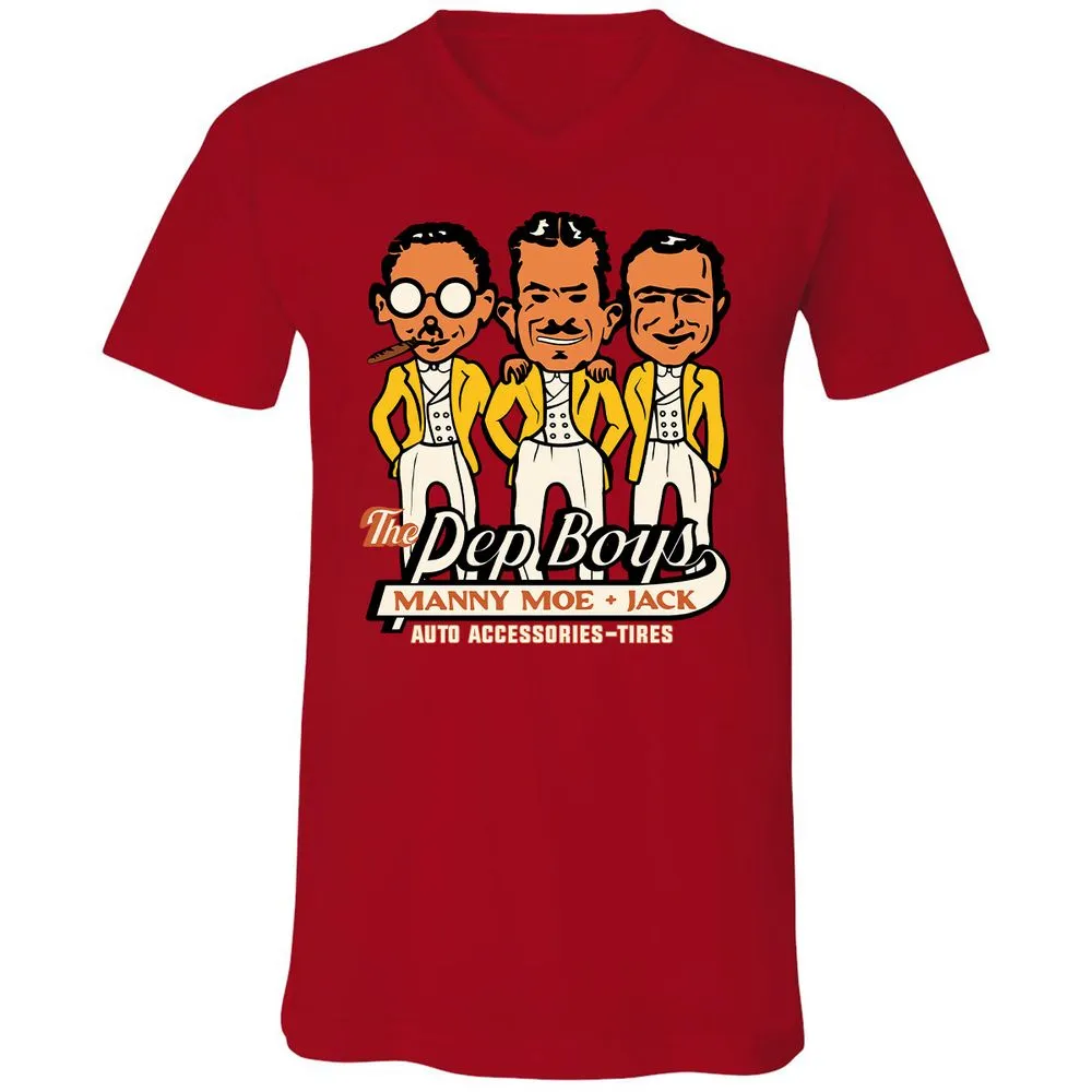 Unisex V-Neck T-Shirt - YRQFMUNR - Red - 3