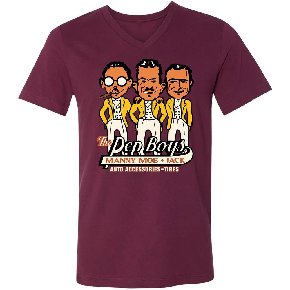 Unisex V-Neck T-Shirt - YRQFMUNR - Maroon - 6