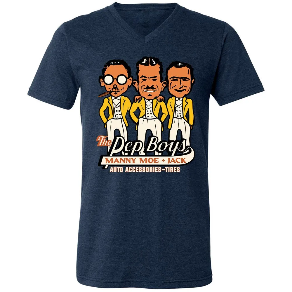 Unisex V-Neck T-Shirt - YRQFMUNR - Heather Navy - 15