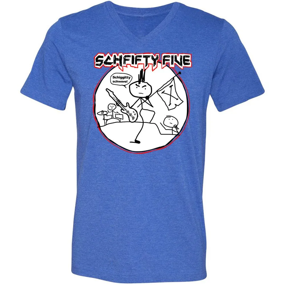 Unisex V-Neck T-Shirt - FTJEWNFN - Heather True Royal - 14