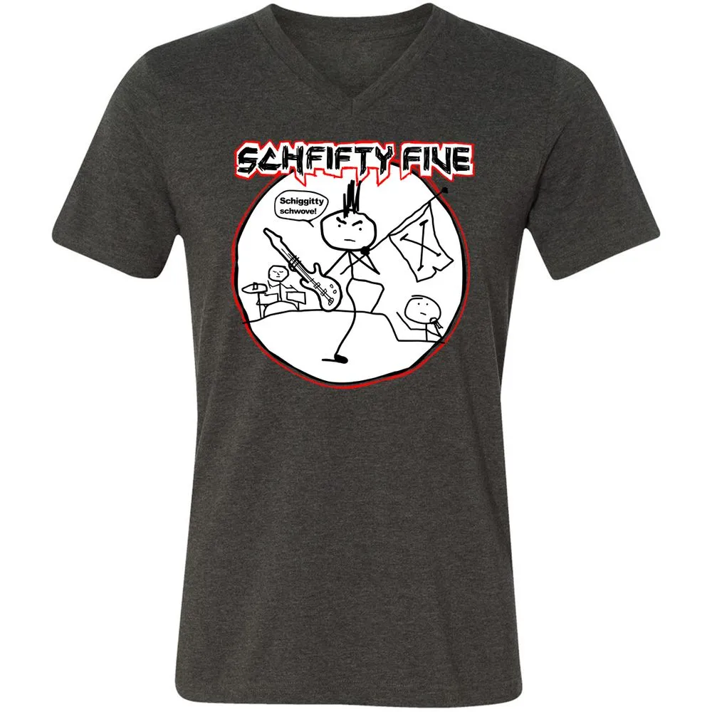 Unisex V-Neck T-Shirt - FTJEWNFN - Dark Grey Heather - 8