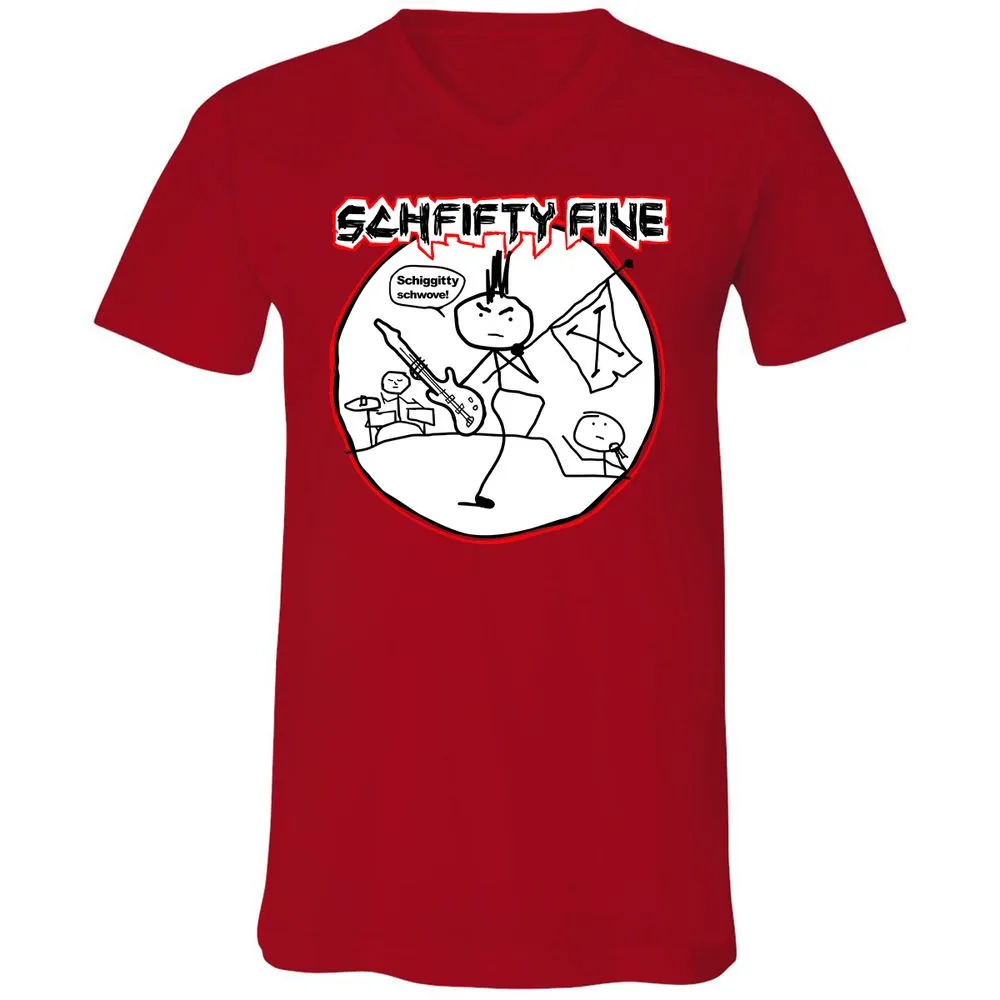 Unisex V-Neck T-Shirt - FTJEWNFN - Red - 3