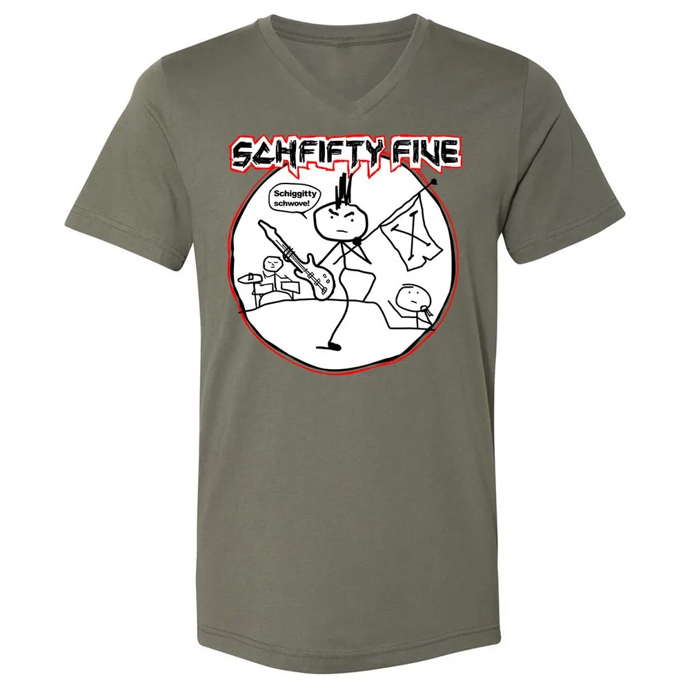 Unisex V-Neck T-Shirt - FTJEWNFN - Military Green - 10