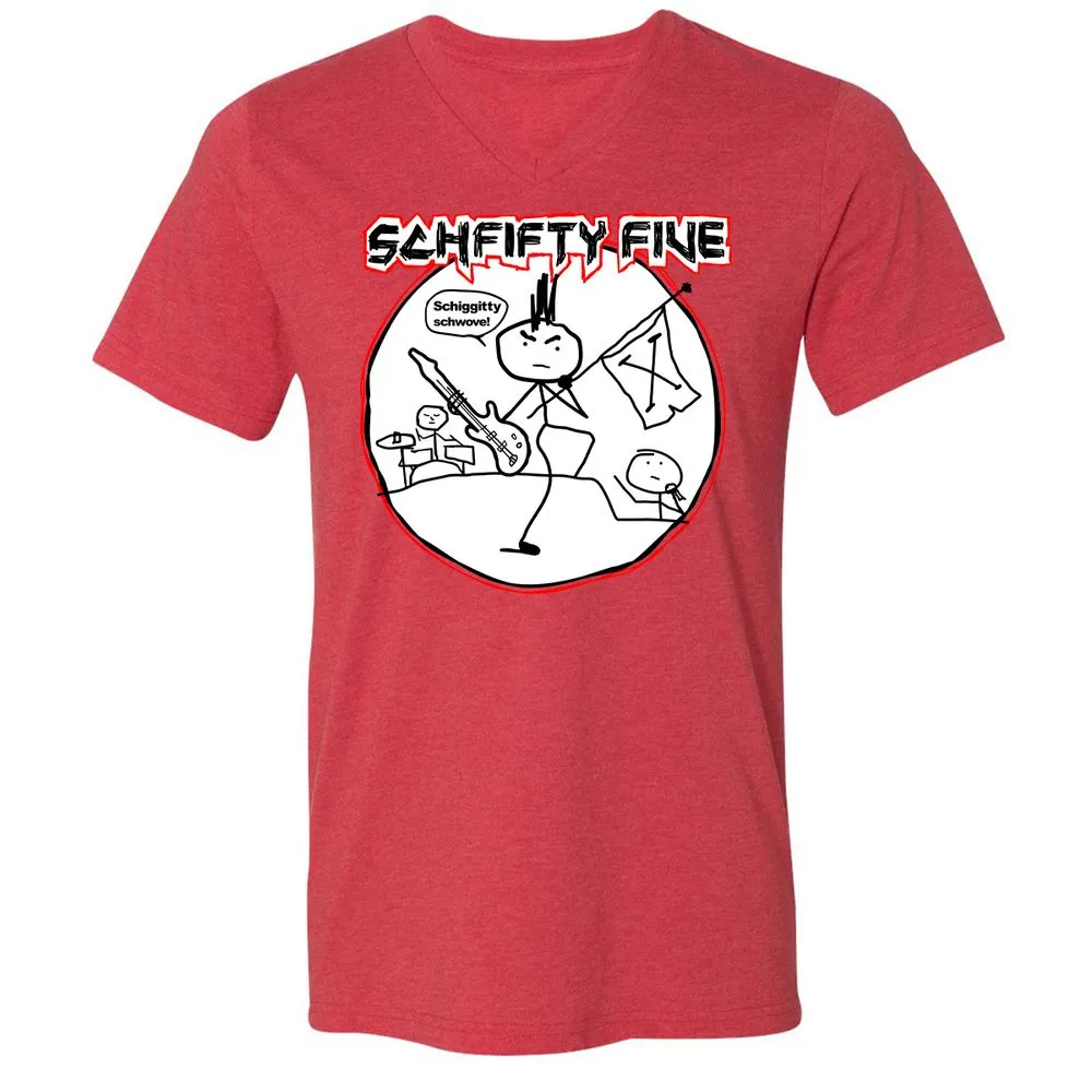 Unisex V-Neck T-Shirt - FTJEWNFN - Heather Red - 16
