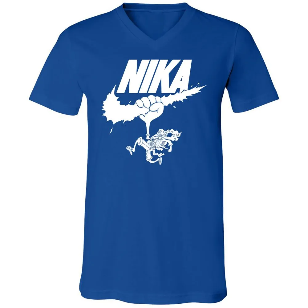 Unisex V-Neck T-Shirt - 8J69X42U - True Royal - 4