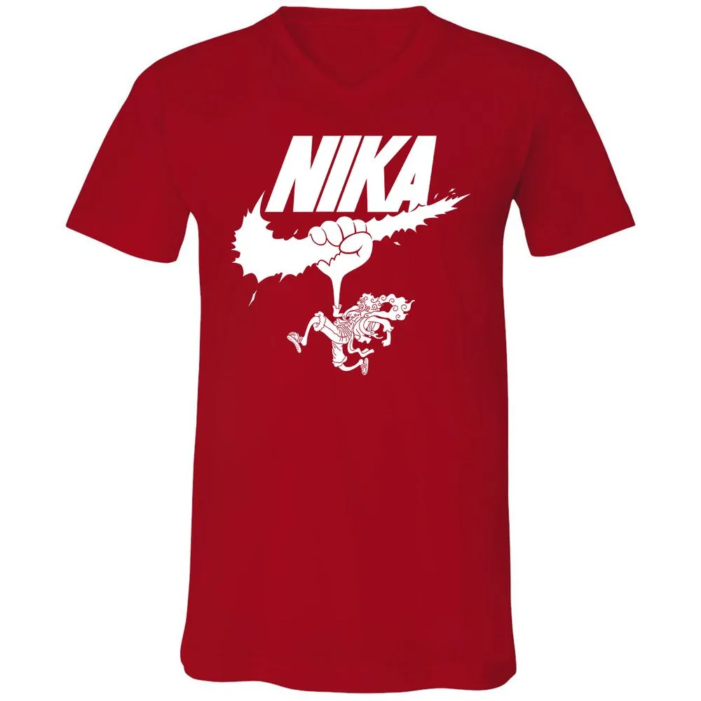 Unisex V-Neck T-Shirt - 8J69X42U - Red - 3