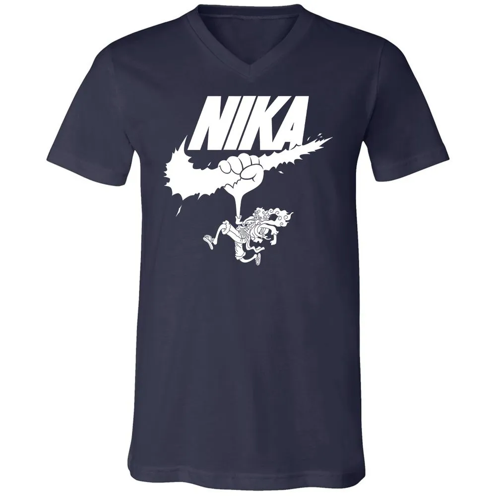 Unisex V-Neck T-Shirt - 8J69X42U - Navy - 2