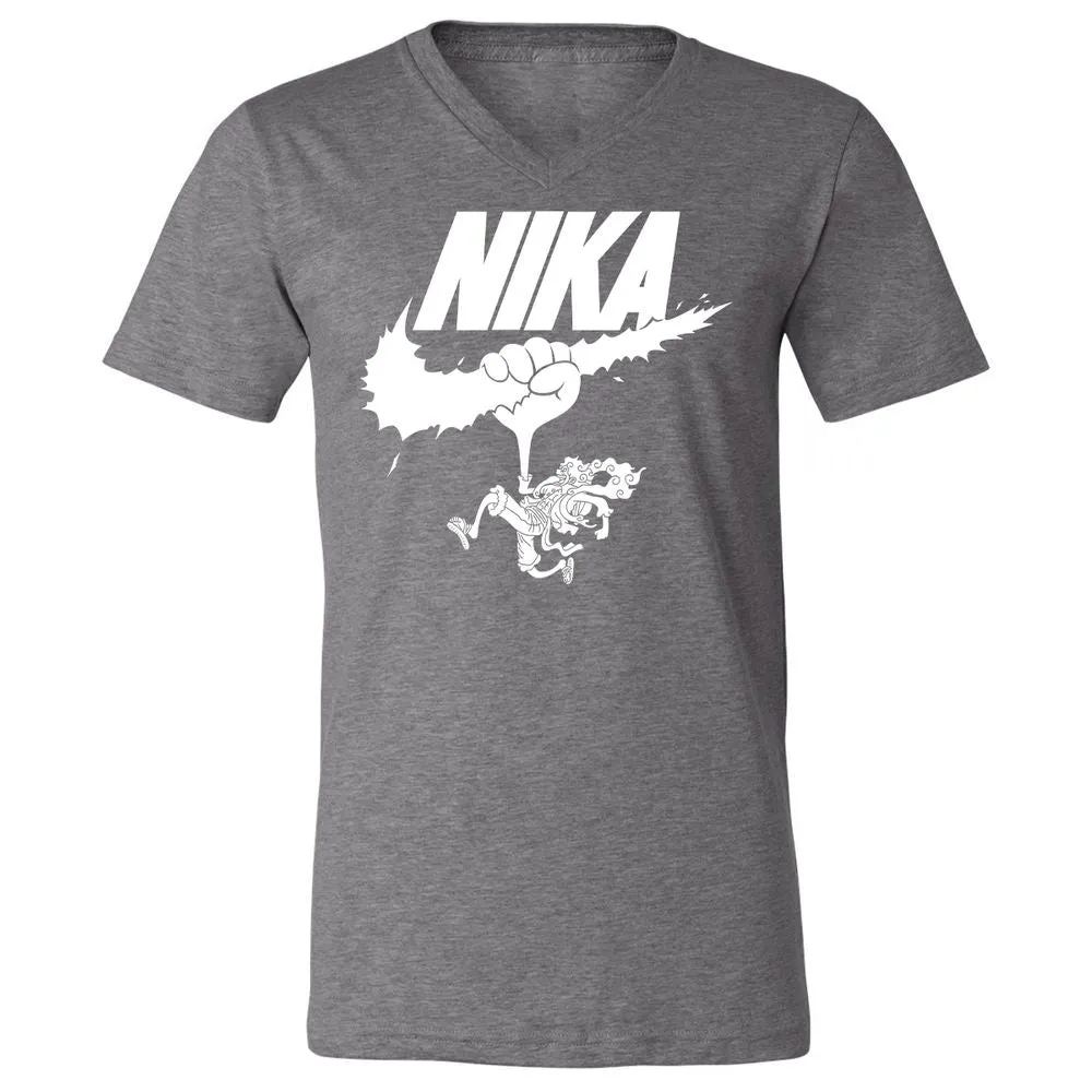 Unisex V-Neck T-Shirt - 8J69X42U - Deep Heather - 13