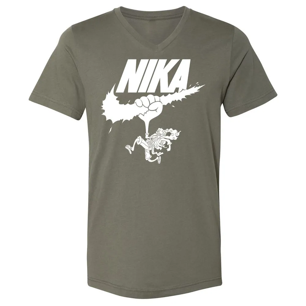 Unisex V-Neck T-Shirt - 8J69X42U - Military Green - 10