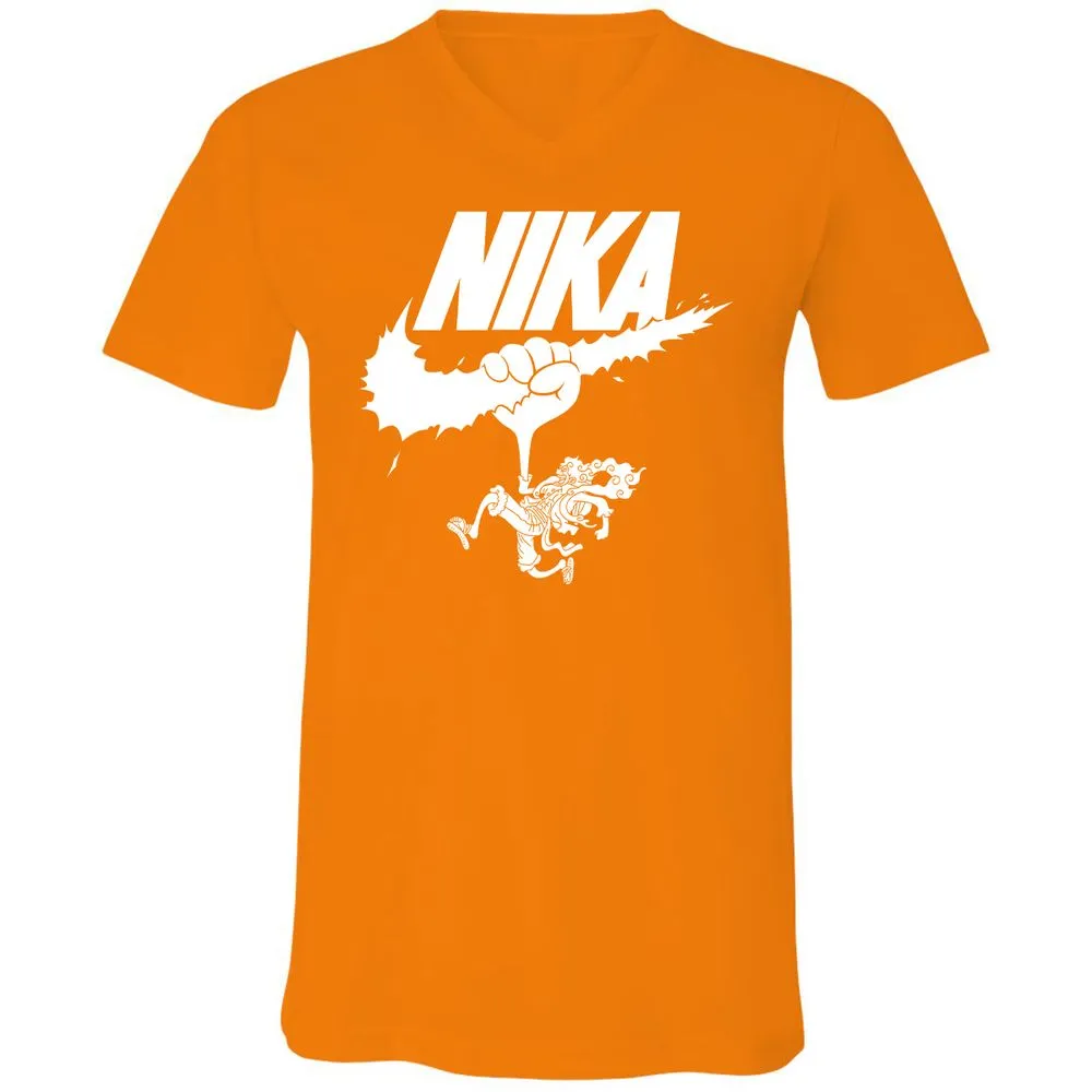 Unisex V-Neck T-Shirt - 8J69X42U - Orange - 11