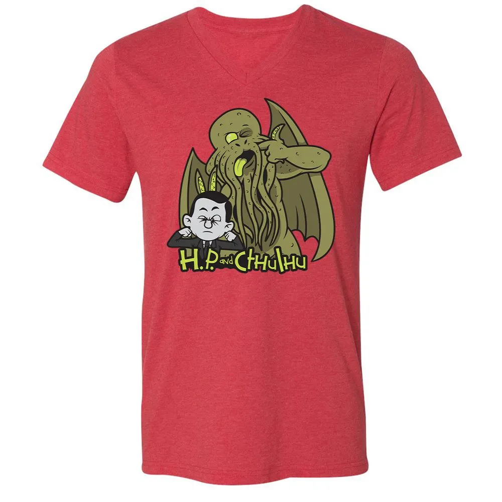 Unisex V-Neck T-Shirt - ES1C7PW3 - Heather Red - 16