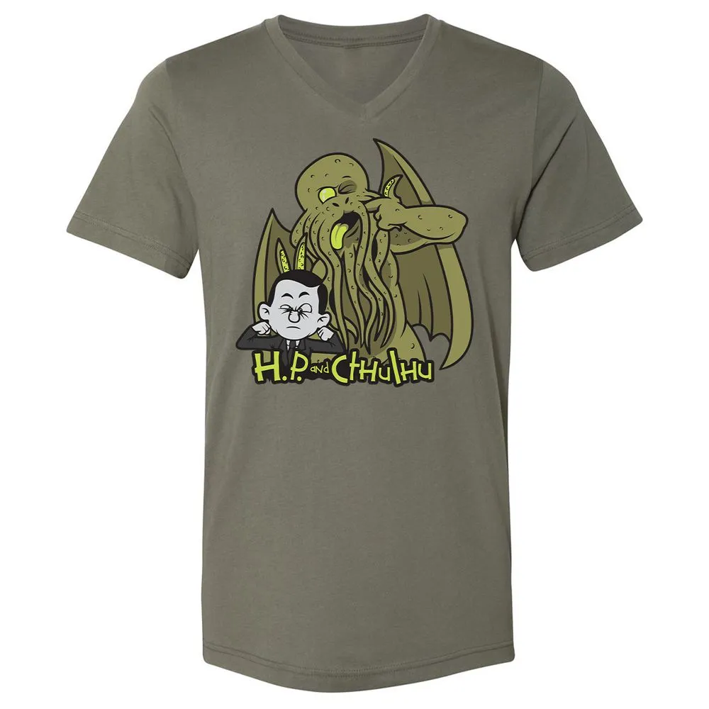 Unisex V-Neck T-Shirt - ES1C7PW3 - Military Green - 10