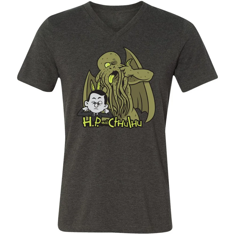 Unisex V-Neck T-Shirt - ES1C7PW3 - Dark Grey Heather - 8